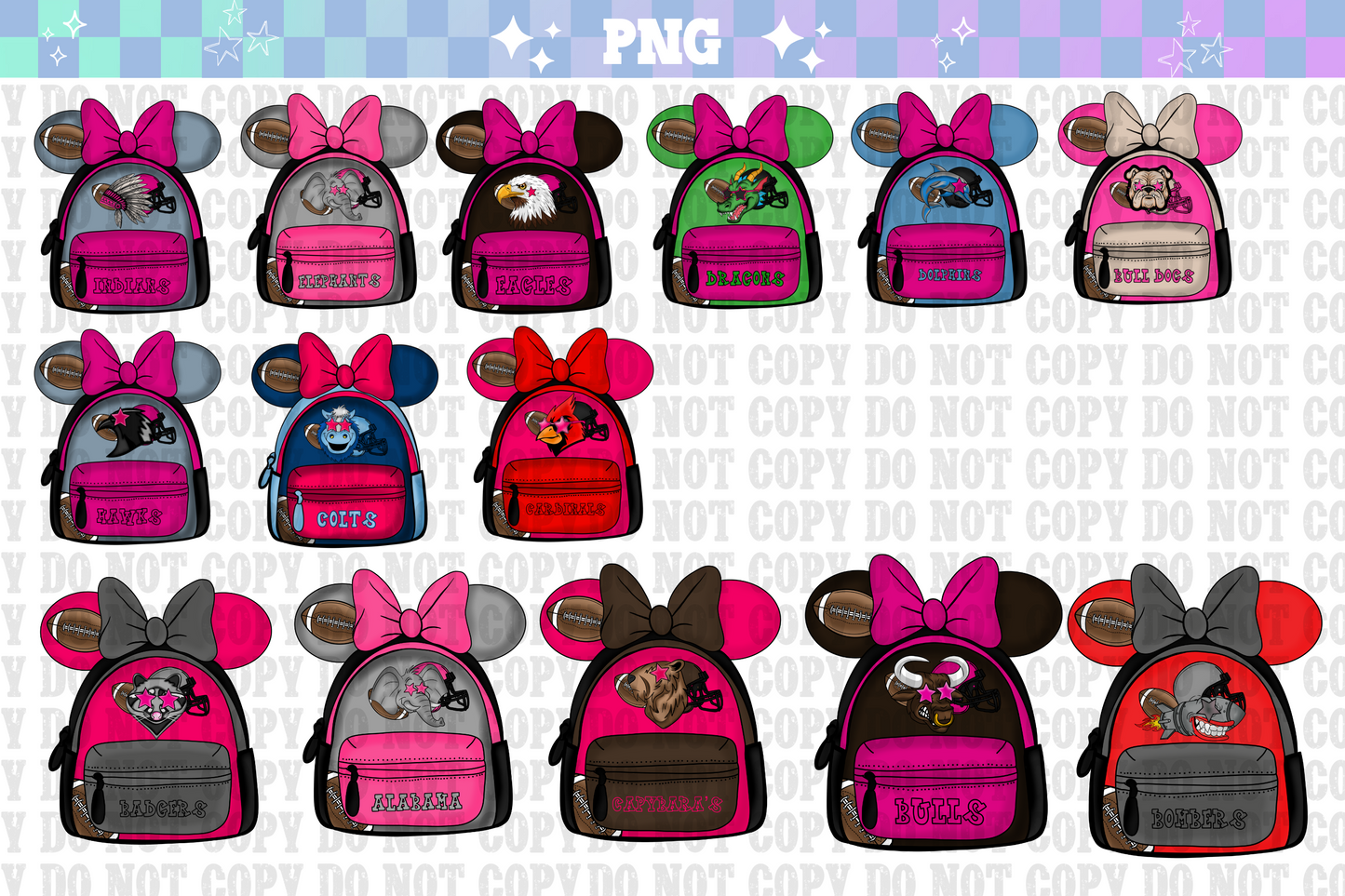 Mascot Backpack Clipart Bundle