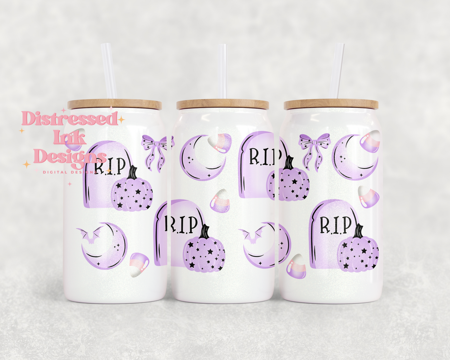 16oz Glass Can Tumbler RIP