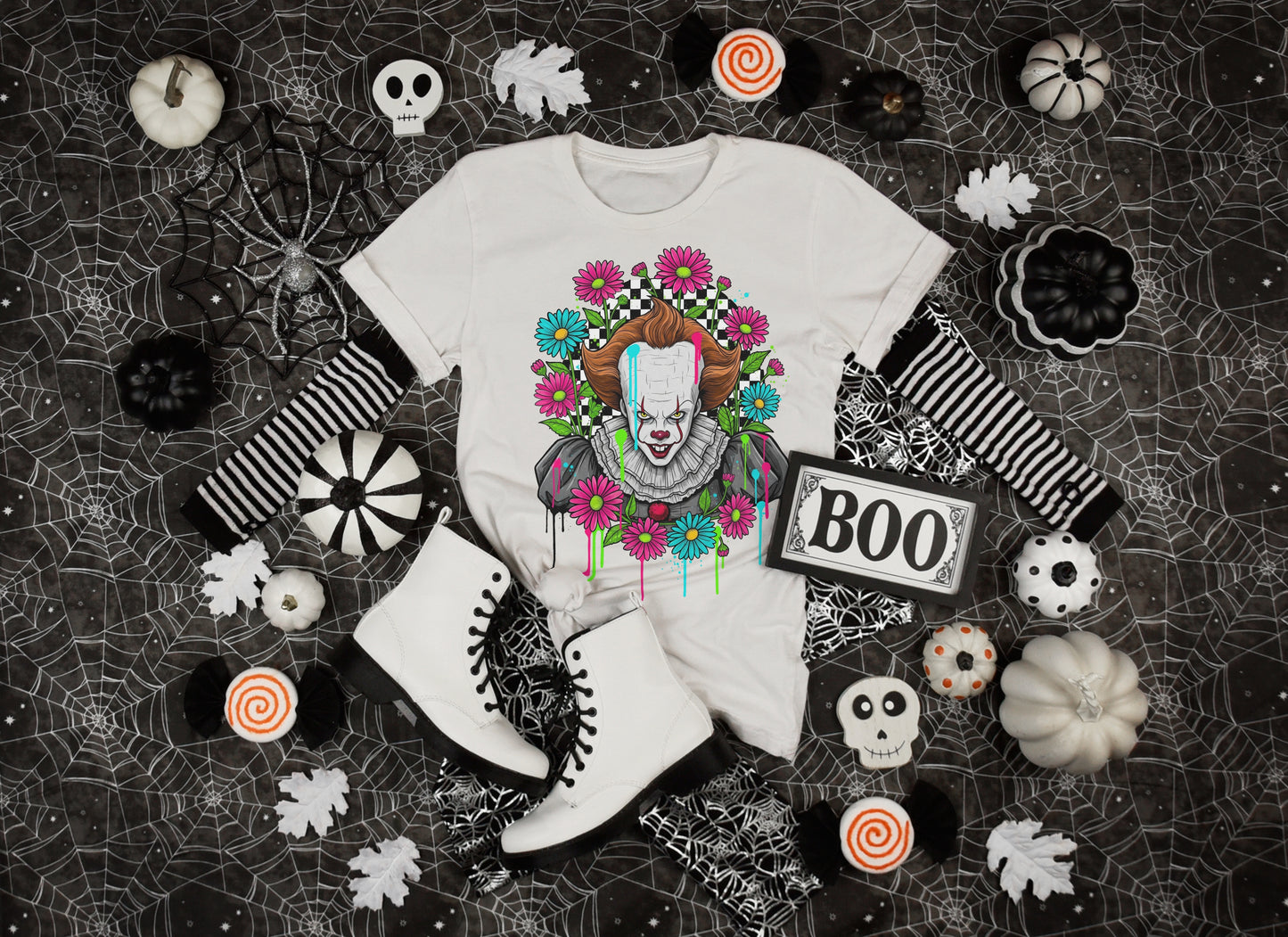 Pennywise floral T-shirt Png