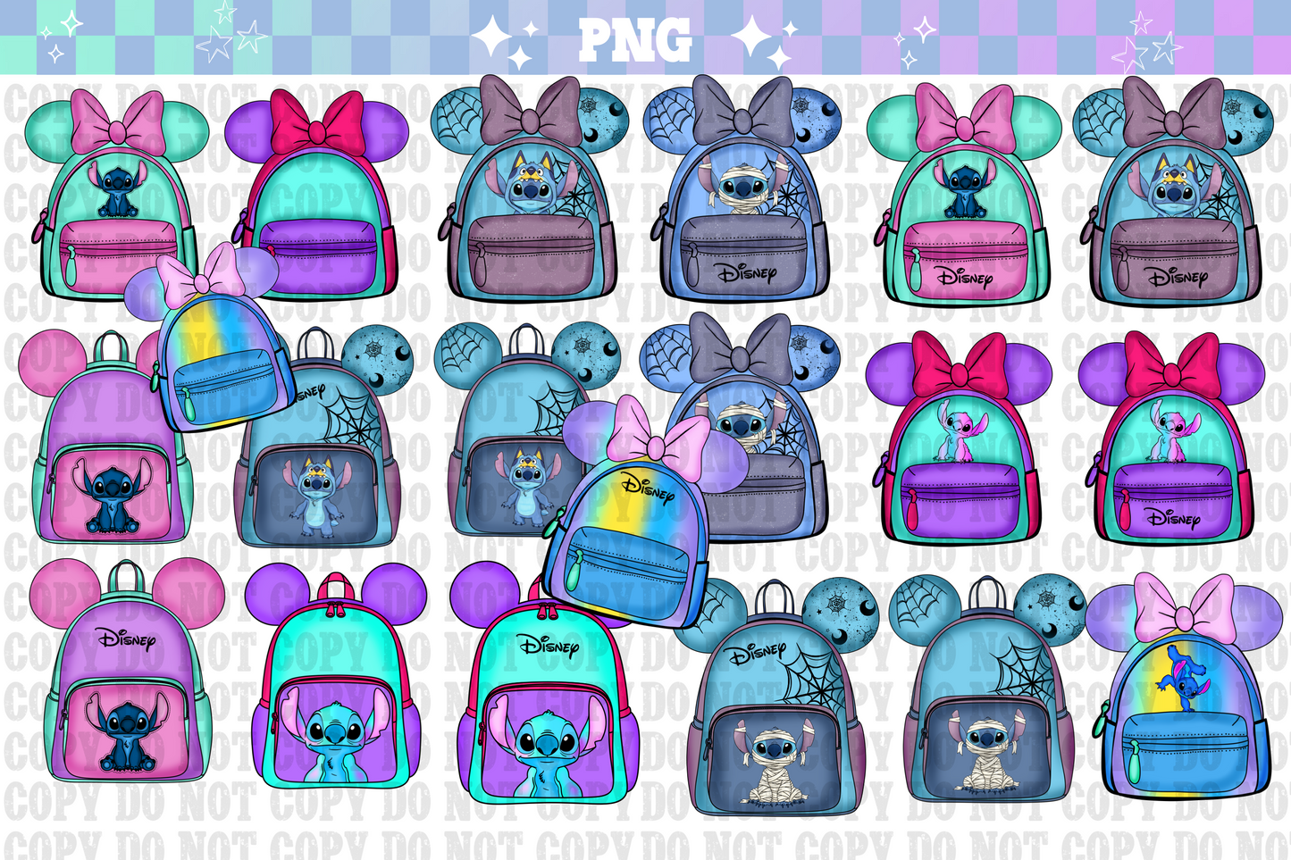 Backpack Clipart Stitch Bundle