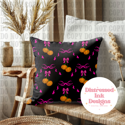Pumpkin Cherries seamless pattern
