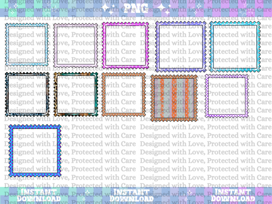 Stamp Bundle Retro Clipart Set