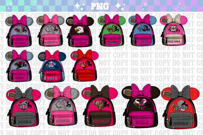 Mascot Backpack Clipart Bundle