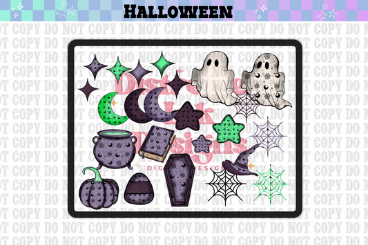 Stary Halloween Clipart bundle