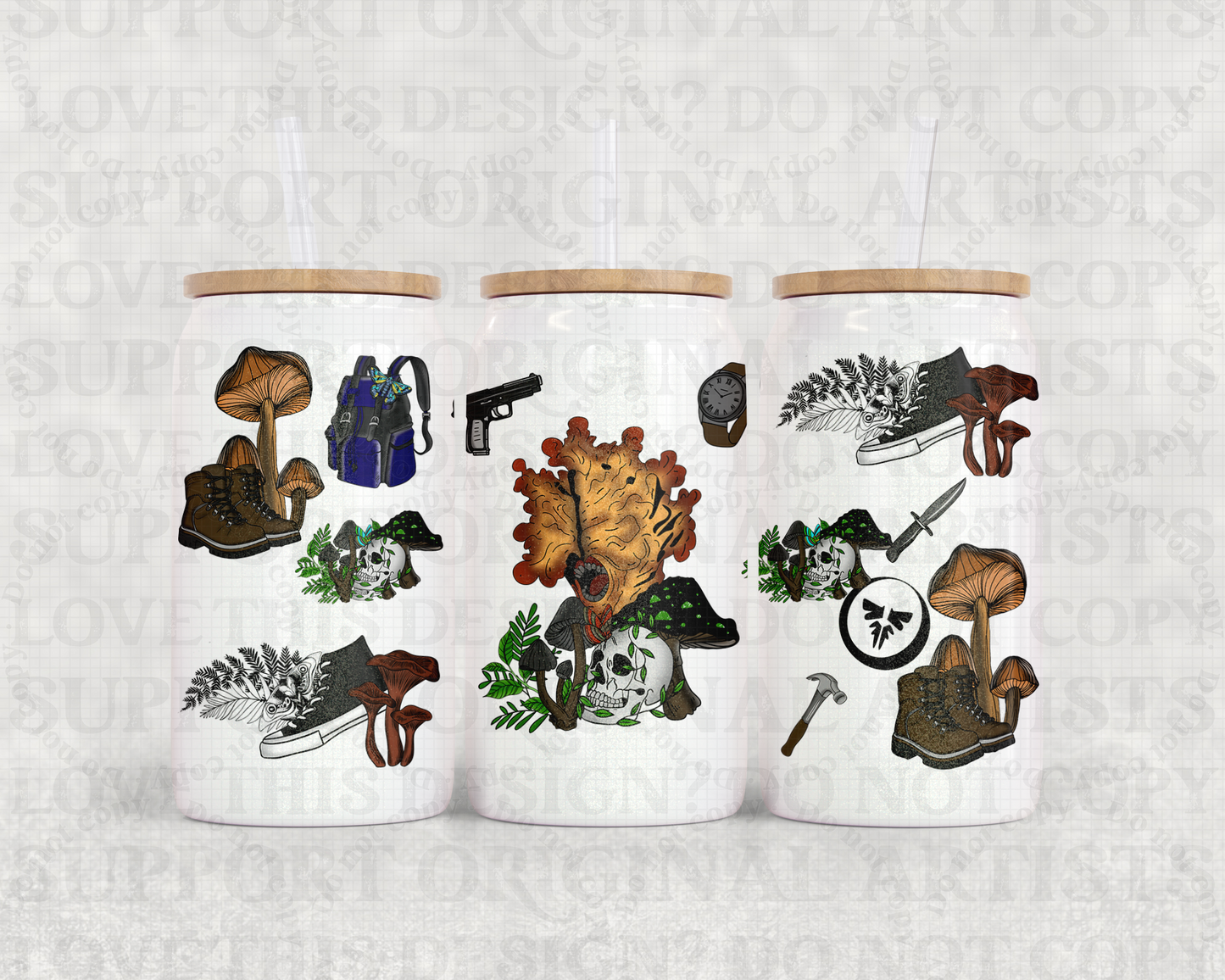 16oz Glass Can Tumbler PNG The last Of Us