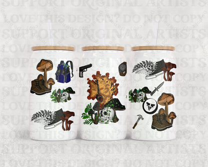 16oz Glass Can Tumbler PNG The last Of Us