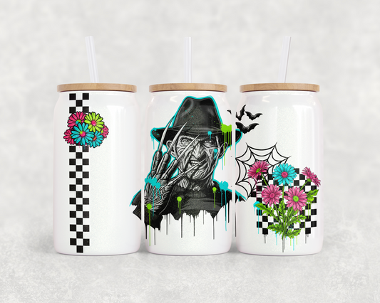 16oz Glass Can Tumbler PNG Retro Freddy
