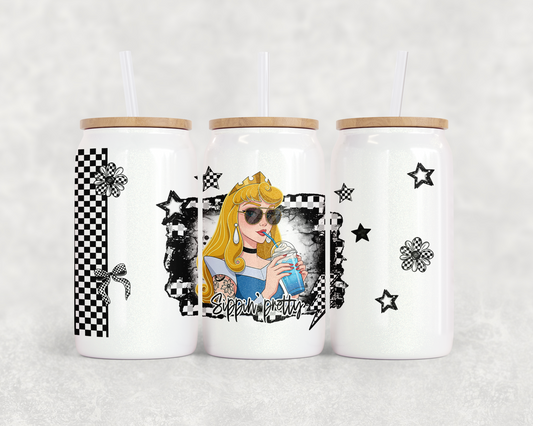 16oz Glass Can Tumbler PNG Sippin pretty