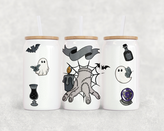 16oz Glass Can Tumbler PNG Halloween Thing