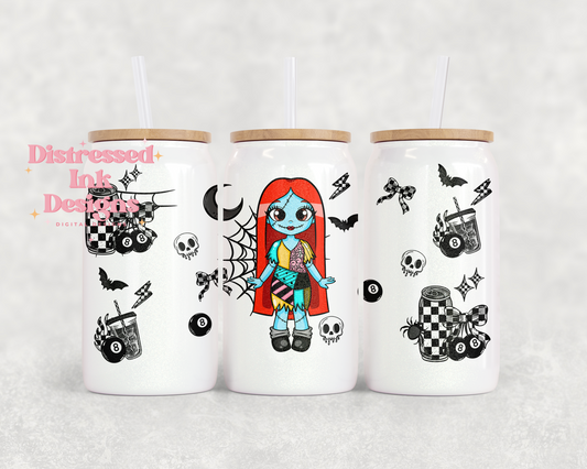 16oz Glass Can Tumbler PNG Sally