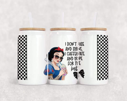16oz Glass Can Tumbler PNG Rise and shine