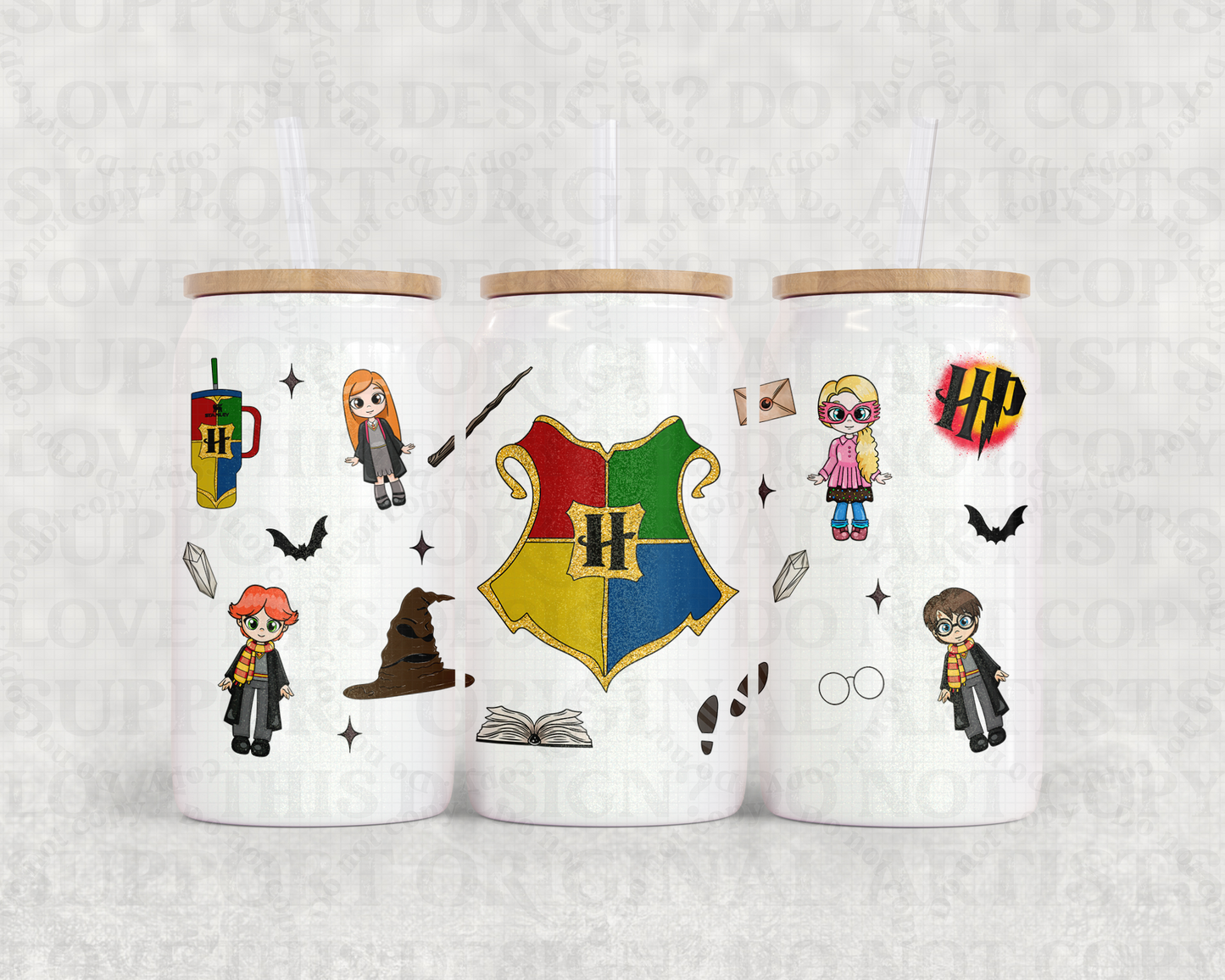16oz Glass Can Tumbler PNG HP