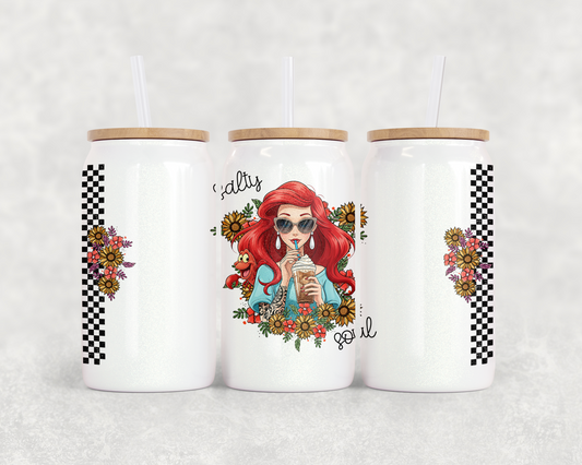 16oz Glass Can Tumbler PNG Salty Soul