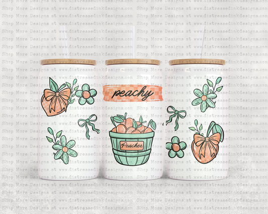 16oz Glass Can Tumbler PNG Peachy