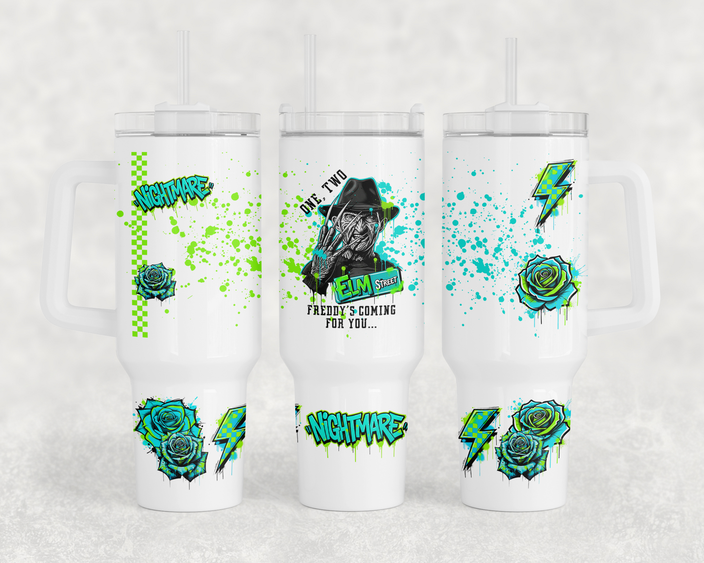 40oz Halloween Tumbler PNG Freddy