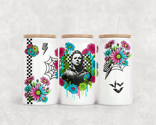 16oz Glass Can Tumbler PNG Retro Michael