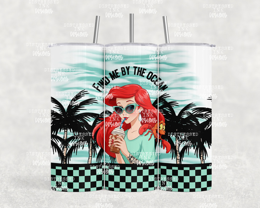 20oz tumbler PNG Find me by the ocean