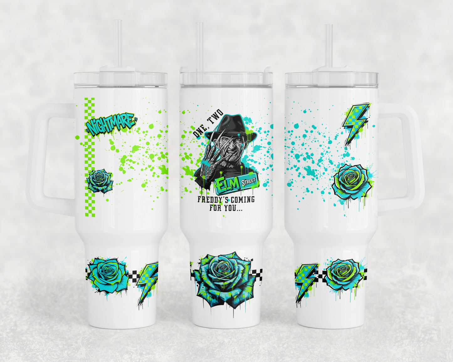 40oz Halloween Tumbler PNG Freddy