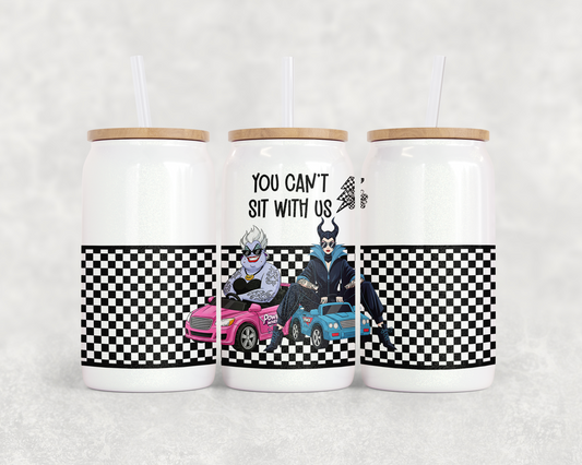 16oz Glass Can Tumbler PNG You can't sit wth us