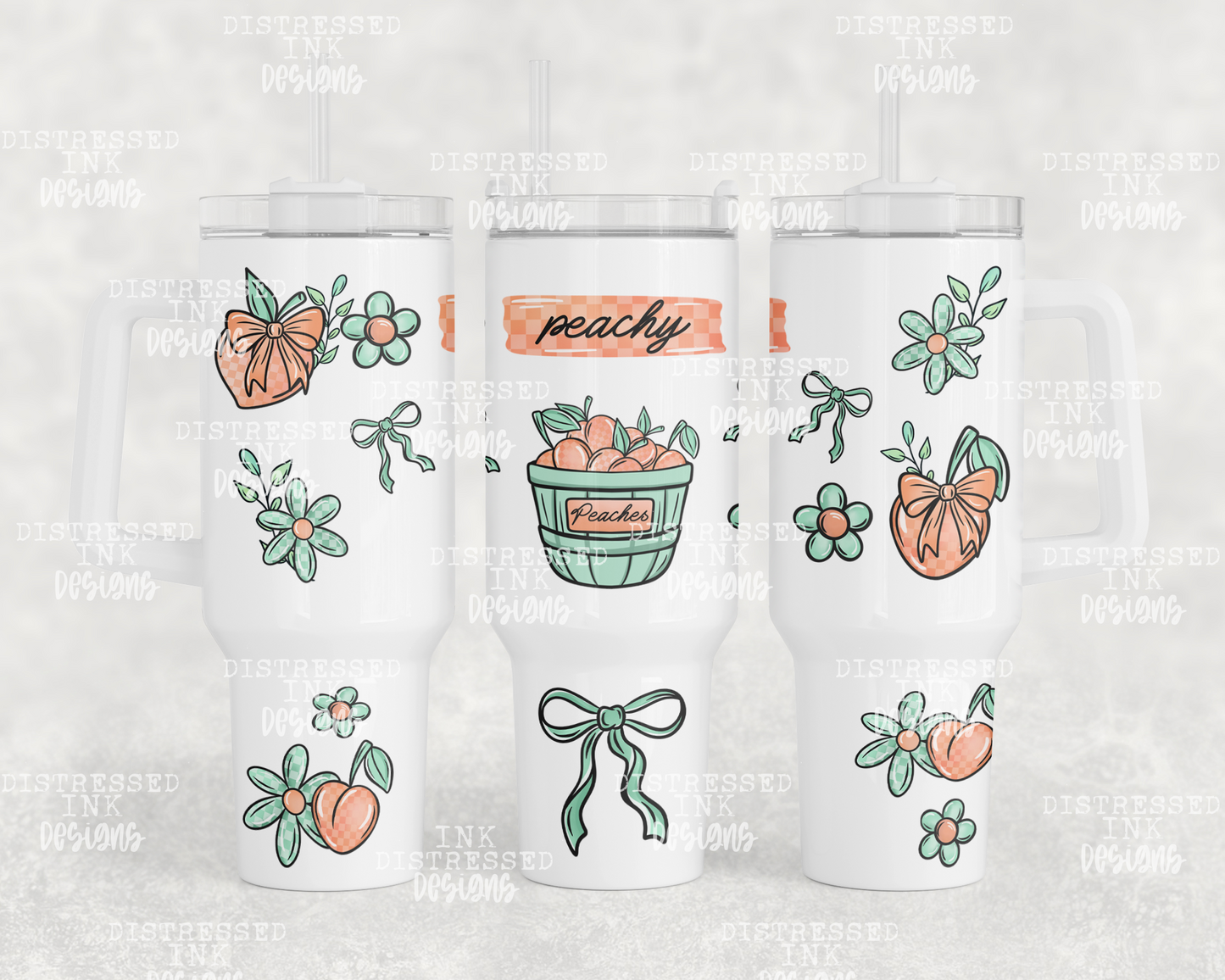 40oz Peachy Tumbler PNG