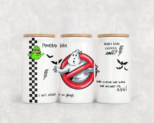 16oz Glass Can Tumbler PNG Ghostbusters