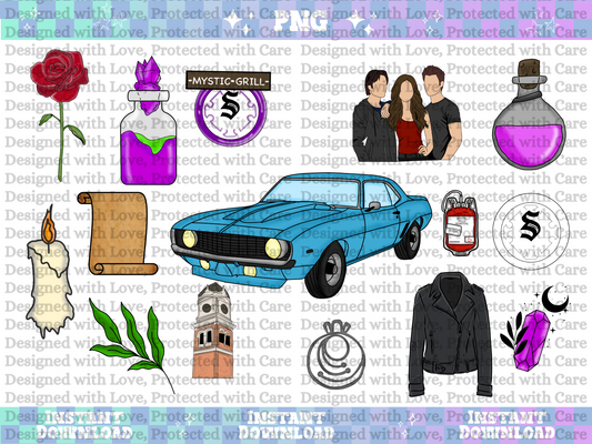 Vampire diaries clip art set