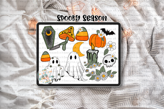 Boho Halloween Clipart Set