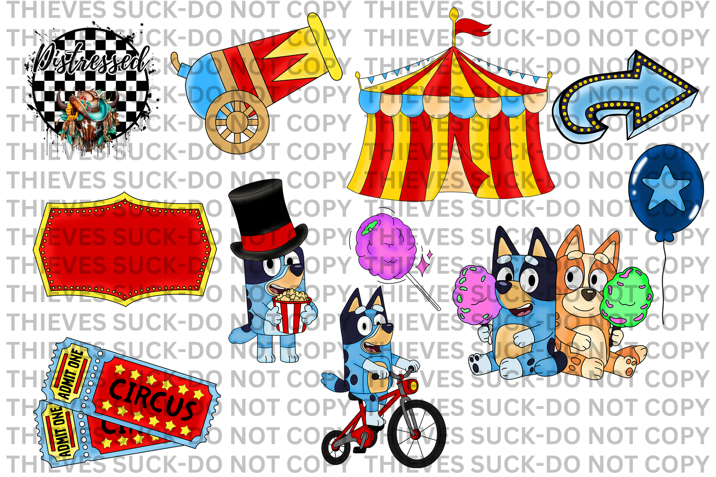 Blue Healer circus clip art
