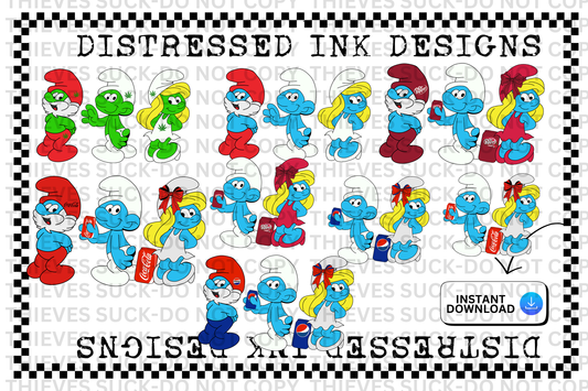 Smurfs Clipart Bundle 16 files