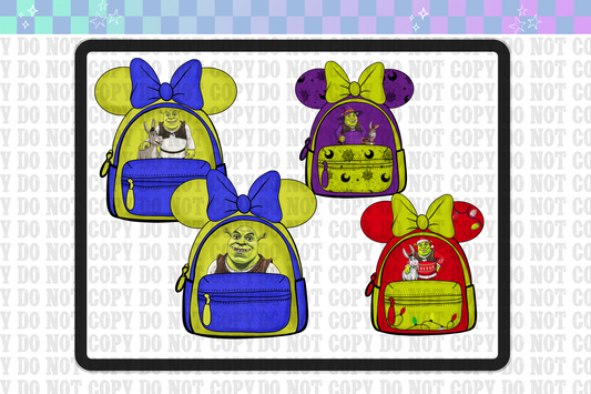 Shrek Backpack Clipart Stitch Bundle
